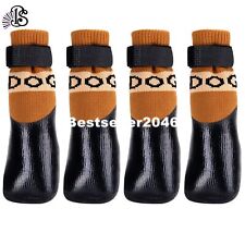 4pcs Dog Socks Anti Slip with Straps Traction Control Waterproof Paw Protector