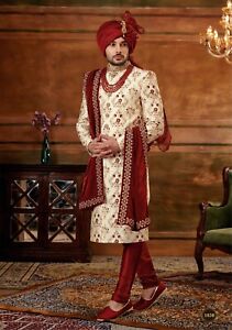 Robe traditionnelle sherwani mariée homme Bollywood créateur porter marié