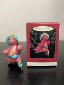 Hallmark DAUGHTER Christmas Ornament In Box 1994 Roller Skating Dinosaur - Picture 1 of 11