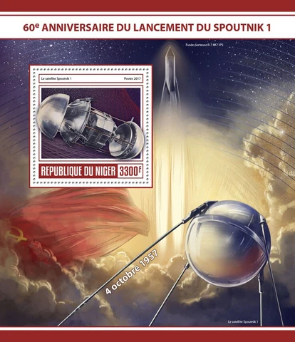 Space Stamps Niger 2017 MNH Sputnik 1 Launch 60th Anniversary 1v S/S Cover