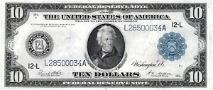 1914 $10 Ten Dollar San Francisco Federal Reserve Note ☆☆ Fr#951 ☆ Circulated 34 - Picture 1 of 2