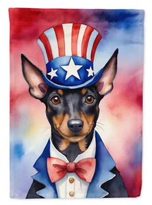 Caroline's Treasures Manchester Terrier Patriotic USA American Flag Garden Size - Picture 1 of 3