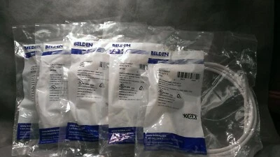 NEW LOT of 5 CA21109007 - Cat 6A,  RJ-45 to RJ-45, Patch Cord 10GX WHITE  7FT  - Image 1 of 4