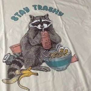 Stay Trashy Racoon Graphic T Shirt size L Unisex short sleeve tee - Picture 1 of 9