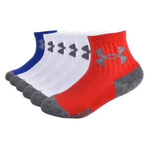 Under Armour Boys Multi Pack Quarter Socks Red Tech Size 4-6 US - Picture 1 of 5