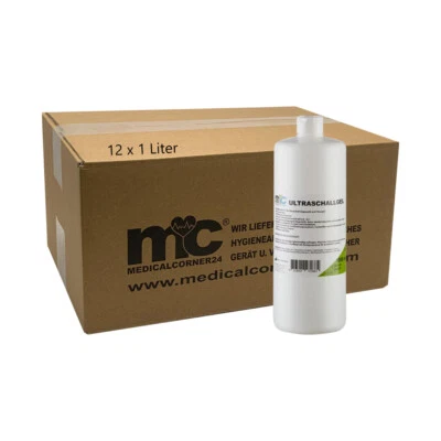 MEDICALCORNER24 12x 1000ml Gel Ultrasónico Gel Sonogel Gel Contacto 12kg