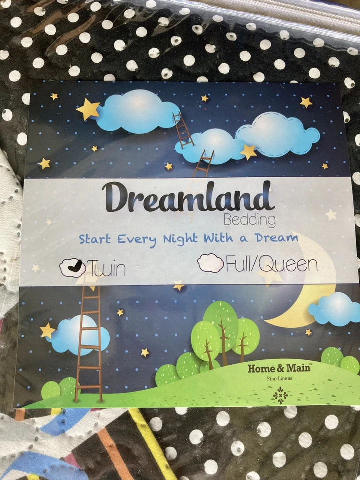 Nuevo Dreamland 2 Piezas Reversible Doble Edredón Chanclas/Chanclas Negro/Blanco Lunares Foto 1 de 4