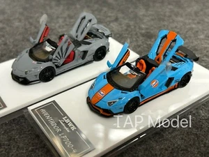 TPC 1/64 Lamborghini AVENTADOR LP700-4 Convertible Sports Car Model--Gulf/ Grey - Picture 1 of 18