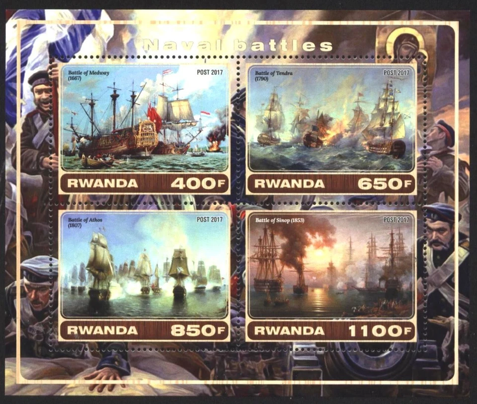 Mint stamps in miniature sheet Ships 2017  from Rwanda  avdpz - Image 1 of 1