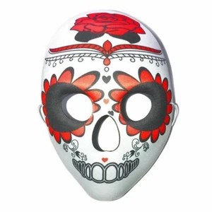 Halloween Day of The Dead Sugar Skull Mask Costume Dia de Los Muertos Accessory - Picture 1 of 7