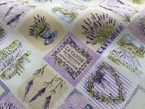 Tende floreali stampa lavanda francese tessuto cotone imbottitura 280 cm EXTRA LARGHE - Foto 1 di 5