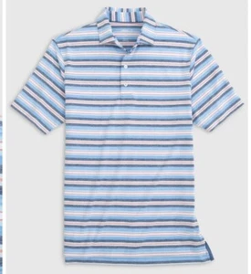 NWT Johnnie-O Prep-Formance UPF 50 McKinley Lake Stretch Polo Striped Shirt 2XL - Picture 1 of 7