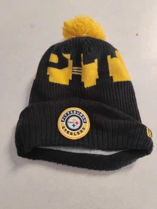 Pittsburgh Steelers New Era Winter Beanie Hat Pom Fleece Lined Adult Fits All - Picture 1 of 5