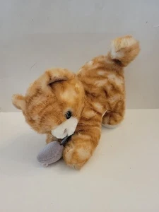 Gina Soft Toys Cuddly Plush Ginger Kitten Cat With Mouse Plush 7" Long Approx - Picture 1 of 6