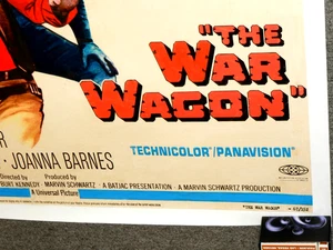 VINTAGE JOHN WAYNE THE WAR WAGON 39 x 62 POSTER CANVAS BACKED UNIVERSAL STUDIOS - Picture 1 of 9