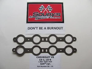 Chevy V8 LS-1, LS-6 Exhaust Gaskets (1.885" Round Port) - Picture 1 of 1