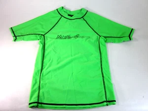 MAUI & SONS BOY'S CLASSIC SCRIPT RASHGUARD FOR SWIMMING,NEO GREEN,MEDIUM,NEW - Picture 1 of 4