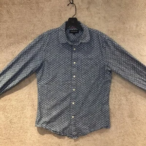 Banana Republic Button Up Shirt Mens Size Small Blue Floral Grant Slim Fit - Picture 1 of 12