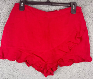 Altar'd State Skort Women's Large Red Overlay Shorts Ruffles Loose Fit Boho