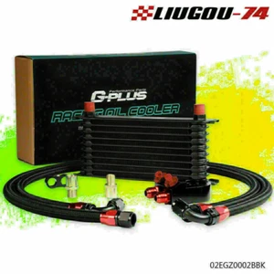 Enfriador de aceite de motor de aluminio universal 10 filas 10AN + Kit adaptador de filtro + Líneas de aceite EE. UU. - Imagen 1 de 9