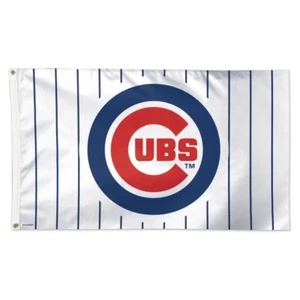 Chicago Cubs MLB White Pinstripe Deluxe 3' x 5' Flag Wincraft - Picture 1 of 1