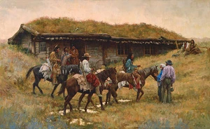  "TRADING POST AT CHADRON CREEK" LIMITED EDITION PRINT BY HOWARD TERPNING - Picture 1 of 7