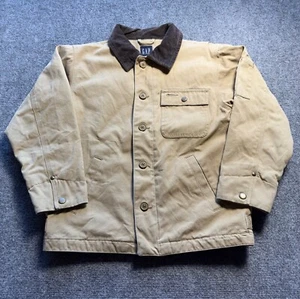 Gap Jacket Youth Kids Size Medium (7-8) Brown Button Down Collared Cotton Pocket - Picture 1 of 16