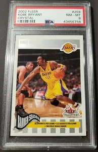 2002-03 Kobe Bryant Fleer Crystal PSA 8 Lakers raro SP/199 - Imagen 1 de 2