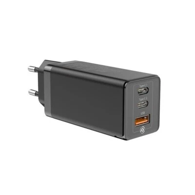 Baseus GaN 65W QC3.0 PD Schnell Ladegerät USB C Power Adapter Netzteil 3 Port - Bild 1 von 4