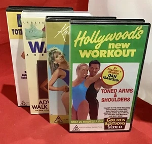 Aerobics Work Out Bulk Lot VHS Retro Vintage Video Cassette Bulk Lot x4 - Picture 1 of 4