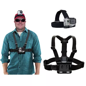 Head Strap + Chest Strap Mount Accessories For GoPro Hero 9 8 7 6 5 4 3 2 Camera - Picture 1 of 9
