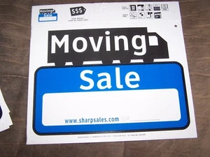 SET OF 2 Large Outdoor Plastic "Moving Sale" 13" x 10" signs - Picture 1 of 1