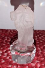 Vintage Goebel Paperweight Frosted Glass Lion Figurine 1985