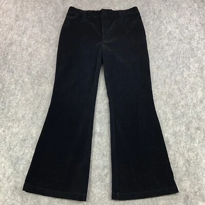 Steve Madden Velvet Pants Large Black Flared High Rise Dress Casual Soft Womens - Image 1 of 4