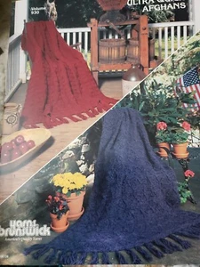 Brunswick Vintage Knitting Book 930 Quick Afghans w crochet - Picture 1 of 3