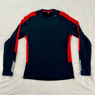 Helly Hansen LIFA Womens Sz Small Blue Merino Midweight Crew Base Layer Hiking - Image 1 of 4