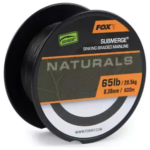 Fox Submerge Naturals cuerda de pesca trenzada hundiéndose 0,38 mm 29,5 kg cuerda de pesca - Imagen 1 de 2