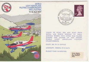 GB Stamps Souvenir Cover RAF, World Light Aeroplane Piloting Championship 1977 - Picture 1 of 2