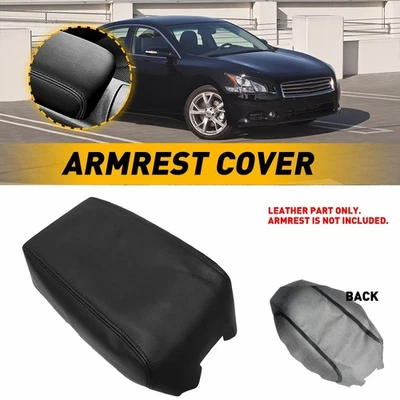 Leather Center Console Lid Armrest Cover Black For 2009-2014 Nissan Maxima EAK Foto 1 de 4