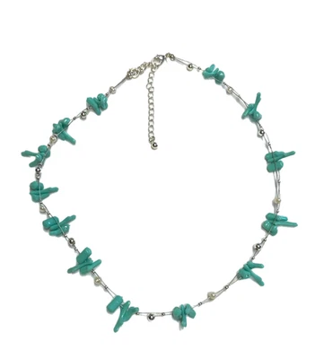 Collar Gargantilla Avon NR Imitación Turquesa-Perla Tono Plata 20" Suroeste Foto 1 de 4