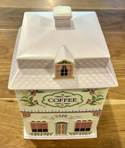 Lenox Village 1990 Original Coffee Cafe Canister Porcelain *Underside Lid Chip - Picture 1 of 12