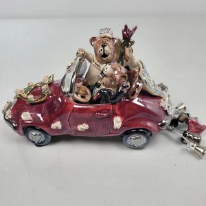 Blue Sky Clayworks Bride & Groom in Just Married Car by artist Heather Goldminc - Picture 1 of 8