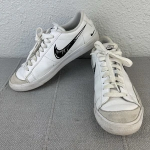 Nike Blazer Low “Sketch” Kids Size 7Y Youth White Lace Up Sneakers DM7819-100 - Picture 1 of 8