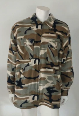 Fleece Full Zip Camo Long Sleeve Jacket Men's Size XL - Image 1 of 4