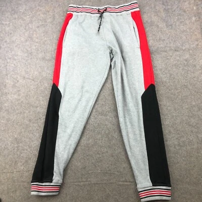 Pantalones deportivos Akademiks para niños grandes grises rojos negros cordón cónico Foto 1 de 4
