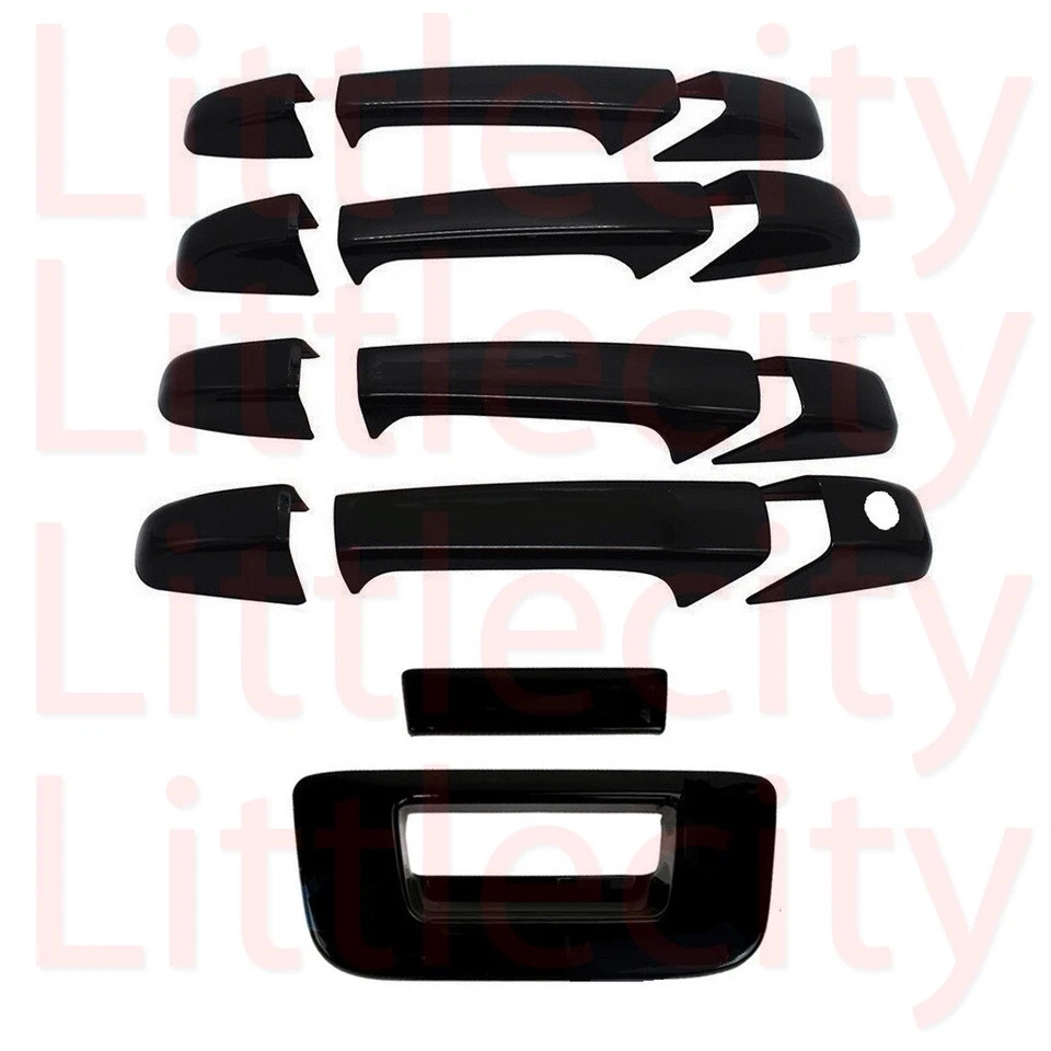 Para 07-2011 12 13 CHEVY Silverado GMC Sierra NEGRO Cubierta Manija + Puerta Trasera Sin Llave Foto 1 de 1