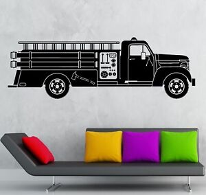 Vinyl Decal Wall Sticker Firefighter Truck Hot Ride Boy's Room Decor (ig2017)