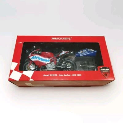 Minichamps 1:12 DUCATI 999 F04 LEON HASLAM 2005 122 052291 TEAM AIRWAVES - Immagine 1 di 4