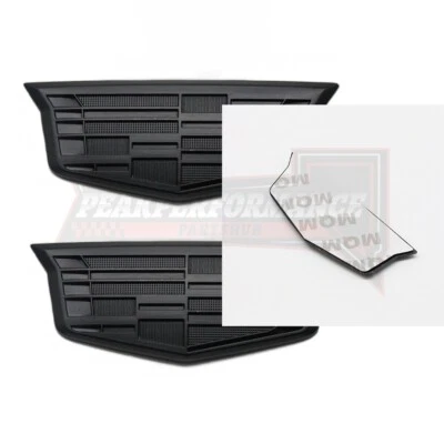 2PC All Black Emblem Badge Stickers For Escalade CTS STS DTS SRX XLR ATX XTS - Image 1 of 4