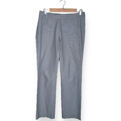 Pantalones de vestir a rayas BROOKS BROTHERS Lucia tiro medio pierna recta gris 4 Foto 1 de 4